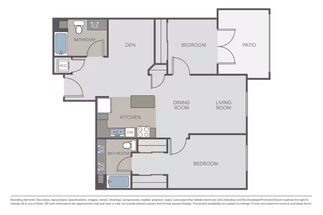 2 Beds • 2 Bath
3D Tour 402 floor plan